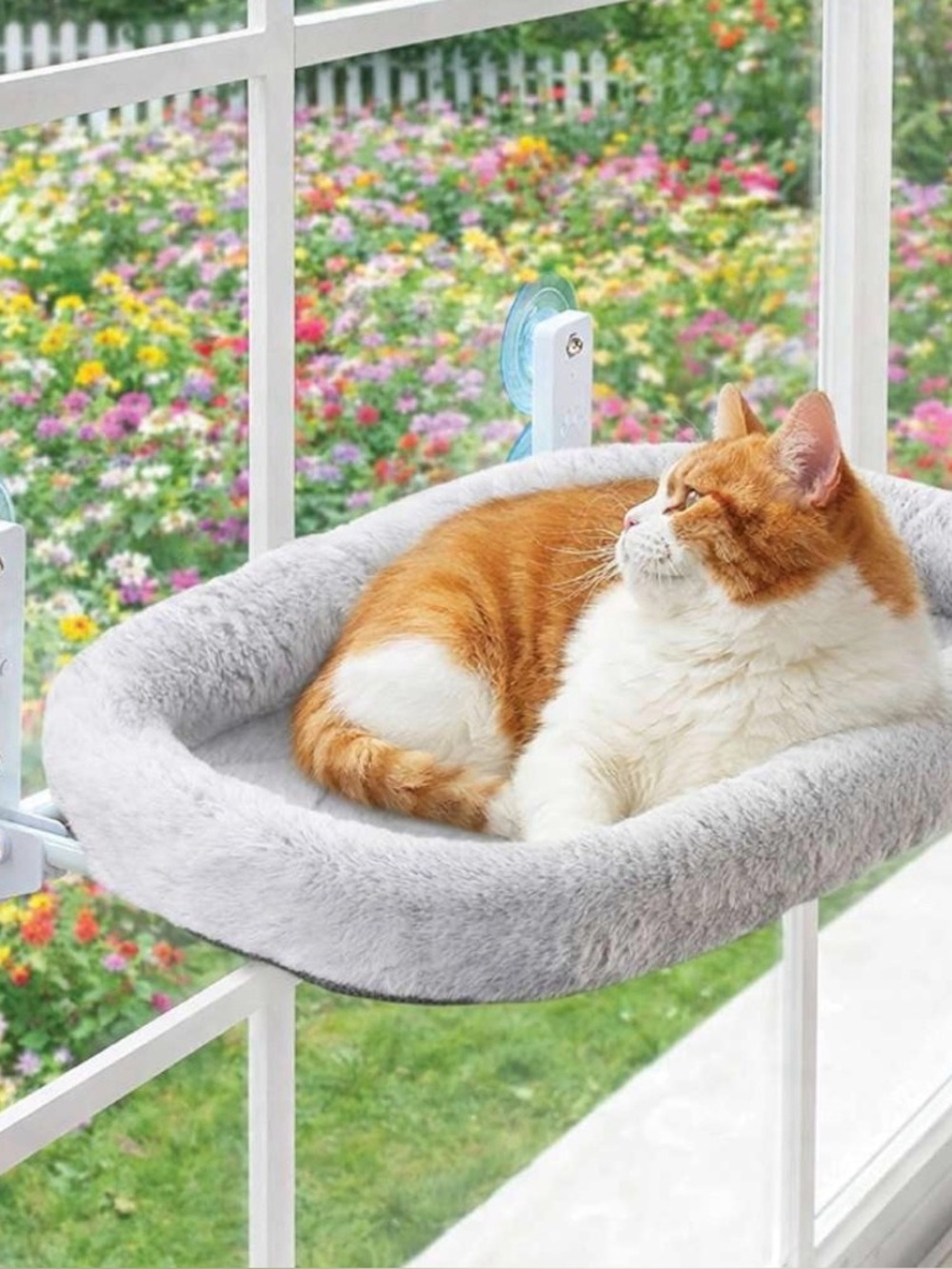 Katziela CloudPerch Heavy-Duty Steel Frame Cat Window Perch Bed Grey Medium NIB